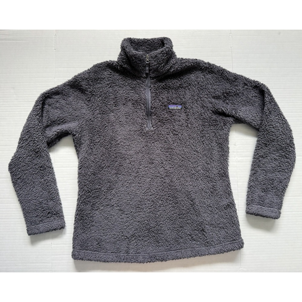 Patagonia Los Gatos Fleece Pullover Women's Large Gray High Pile 1/4 Zip Jacket